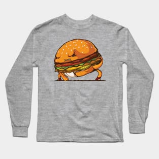 Sumo Burger Hamburger Food Fighter Long Sleeve T-Shirt